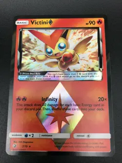 Victini 7/70 PRISM STAR HOLO Pokemon SM Dragon Majesty NM 2018 - Image 1