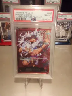 2025 One Piece EN Monkey D Luffy Learn Together Deck Set Psa 10 Gem Mint - Image 1