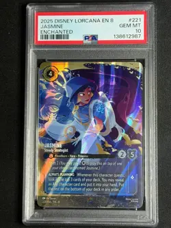 Disney Lorcana Reign of Jafar Enchanted Jasmine Steady Strategist #221 PSA 10 - Image 1