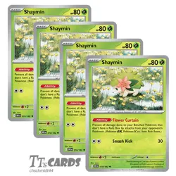 Shaymin 010/182 x4 Playset 4x Pokemon TCG SV Destined Rivals DRI - 4 Card Set - Image 1