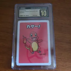 CGC 10 GEM MINT Pokemon Japanese Charmander Old Maid Playing Card - Image 1