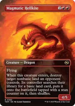 Magmatic Hellkite (Borderless) [Tarkir: Dragonstorm] Foil Near Mint - Image 2