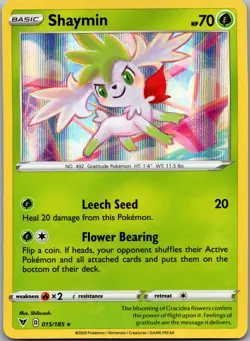 Shaymin 015/185 Holo Rare Vivid Voltage Pokemon Holo Near Mint - Image 1
