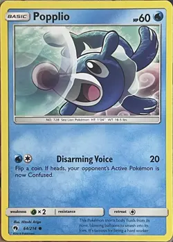 Popplio - 64/214 - Lost Thunder Pokemon 2018 - Image 1
