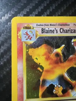 Pokemon TCG Blaine's Charizard Holo Rare 2/132 Gym Challenge Unlimited Swirl 💫 - Image 2