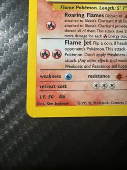 Pokemon TCG Blaine's Charizard Holo Rare 2/132 Gym Challenge Unlimited Swirl 💫 - Image 5