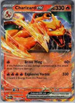 CHARIZARD EX 006/165 DOUBLE RARE 151 POKEMON NM - Image 1