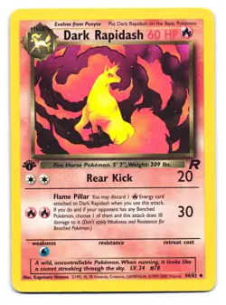 Dark Rapidash 44/82 Uncommon Team Rocket Pokemon 1st Edition MP - Image 1