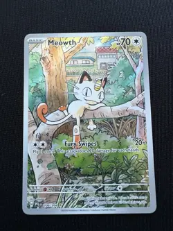 Pokemon Tcg Meowth 106/094 Phantasmal Flames Illustration Rare IR Holo NM - Image 1