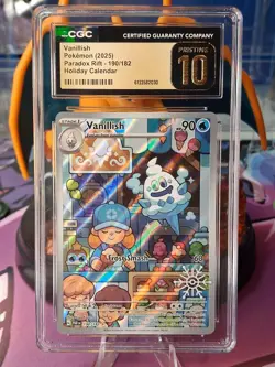 ❄ Pokemon – Vanillish #190/182 - CGC Pristine 10 – Holiday Stamp - Paradox Rift - Image 1