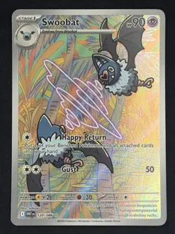 Swoobat 120/086 IR Illustration Rare Full Art Holo Sv: White Flare Pokemon NM - Image 1
