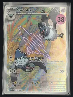 Swoobat 120/086 IR Illustration Rare Full Art Holo Sv: White Flare Pokemon NM - Image 3