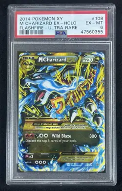 2014 POKEMON XY FLASHFIRE ULTRA RARE #108 M CHARIZARD EX PSA 6 - Image 1