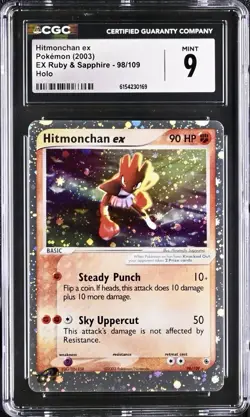 Pokemon Hitmonchan ex 98/109 Ruby and Sapphire Holo - CGC 9 Mint - Image 1