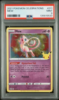 2021 POKEMON CELEBRATIONS #011 MEW PSA 9 - Image 1
