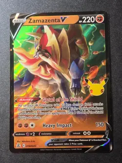 Zamazenta V 018/025 NM Celebrations Holo V Rare Pokemon - Image 1