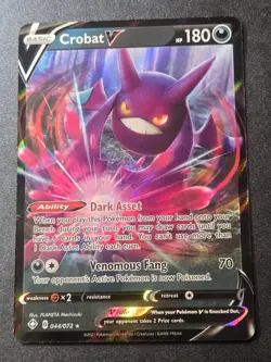 Crobat V 044/072 NM Shining Fates Holo V Rare Pokemon - Image 1