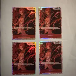 Shanks x4 Super Rare - OP09-004 SR English Playset Near Mint- One Piece - Image 1