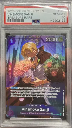 PSA 10 VINSMOKE SANJI ONE PIECE OP12 LEGACY OF THE MASTER TREASURE RARE OP10-063 - Image 4