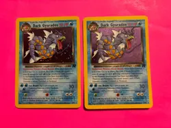 PAIR OF POKEMON CARDS -2 DARK GYARADOS BASE SET HOLO VINTAGE CARDS COOL LOOK!! - Image 1