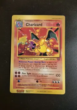 Pokemon Jumbo Card Charizard Promo CoroCoro Comic Japanese Vintage USED 1999 - Image 1