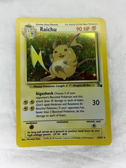 The Pokemon Company Raichu 14/62 Fossil Holo Rare Unlimited English 90 HP 1999 - Image 1