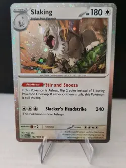 Pokemon TCG Slaking Cosmos Holo FAT Fart SWIRL 162/193 Paldea Evolved Near Mint - Image 1