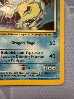 2000 Pokemon Gyarados #7/130 HOLO Base Set 2!! VINTAGE - Image 4