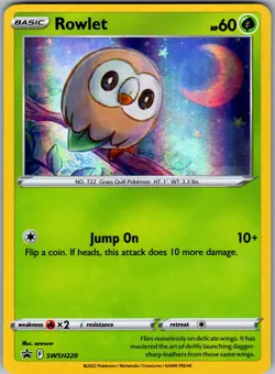 Rowlet SWSH220 Holo Promo Sword & Shield Promo Pokemon Near Mint - Image 1