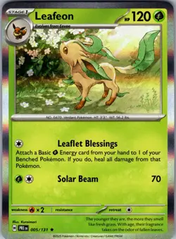Leafeon 005/131 Holo Rare Prismatic Evolutions Pokemon Holo Near Mint - Image 1
