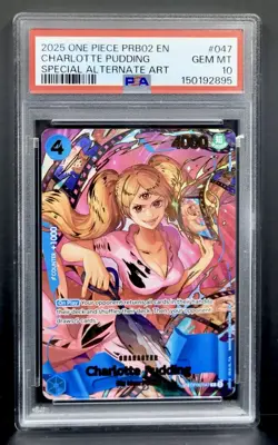 One Piece Charlotte Pudding PRB02 SP Special Alternate Art OP06-047 PSA 10 2025 - Image 1