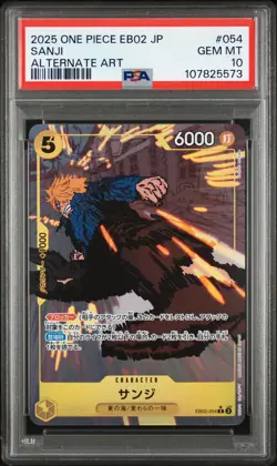 2025 ONE PIECE JAPANESE EB02-ALTERNATE ART #054 SANJI PSA 10 - Image 1