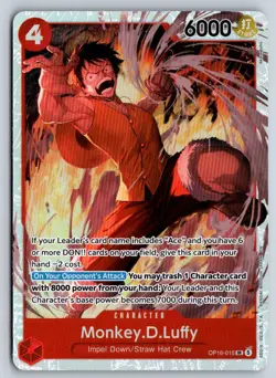 MONKEY.D.LUFFY OP16-015 THE TIME OF BATTLE ONE PIECE NM - Image 1
