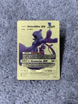 Pokemon Mewtwo & Mew GX HP270 Tag Team Gold Foil Display Card NP NM - Image 1