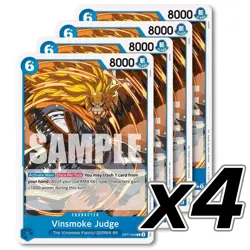 4x Vinsmoke Judge OP11-44 Common A Fist of Divine Speed NM One Piece Card Game - Image 1