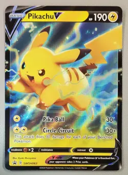 Pokemon Card TCG: Pikachu V SWSH063 Black Star Promo Ultra Holo Rare - Image 2