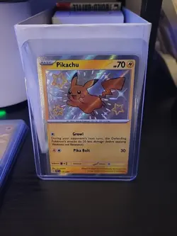 Pokemon CCG Pikachu Holo Shiny Card 131/091 SV Paldean Fates, Near Mint HP 70 - Image 1
