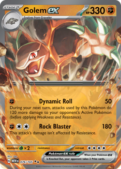 Pokemon - Golem ex 076/165 151 - Double Rare - NM - Image 4