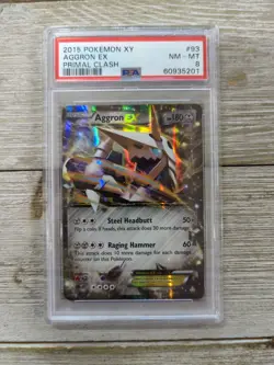PSA 8 Graded 2015 Pokemon XY Aggron XY Primal Clash #93 - Image 1