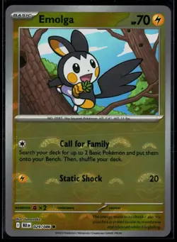 Emolga 029/086 Black Bolt Common POKEBALL Reverse Holo - Image 1
