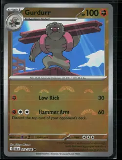 Gurdurr 048/086 Black Bolt Common Pokemon Pokeball - Image 1