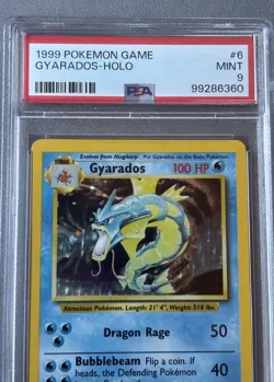 1999 POKEMON GAME BASE SET GYARADOS-HOLO #6 PSA 9 - Image 2