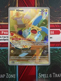 Pokemon Minun 194/182 SV04 Paradox Rift Illustration Rare Holo English - Image 1