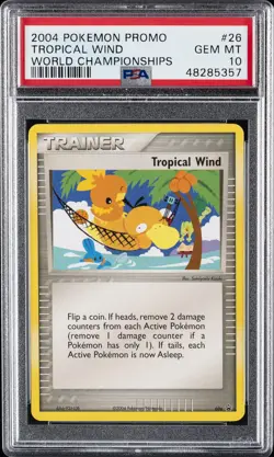 2004 POKEMON WORLD CHAMPIONSHIPS PROMO #26 TROPICAL WIND PSA 10 - Image 1