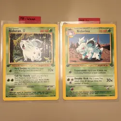 Wizards Pokemon TCG lot Jungle Nidoran 57/64 & Nidorina 40/64 1st Edition EN MP - Image 1