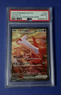 2024 Pokemon SSP EN Latias ex Special Illustration Rare #239 PSA 8 NM-MT - Image 1