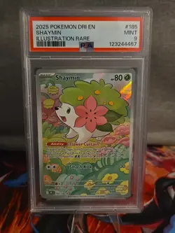 Pokemon TCG Shaymin Illustration Rare Card 185/182 Destined Rivals Psa 9 - Image 1