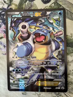 Blastoise EX Jumbo XY122 Black Star Promo Card LP - Image 1