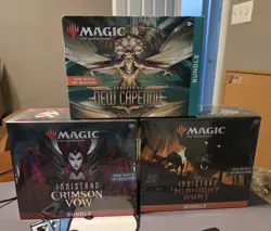 Magic the Gathering 3 Bundle Lot New/Sealed - Crimson Vow Midnight Hunt Capenna - Image 1