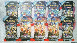 Pokemon TCG - SV07: Stellar Crown - Sleeved Booster Pack Blister - Lot of 10 - Image 1
